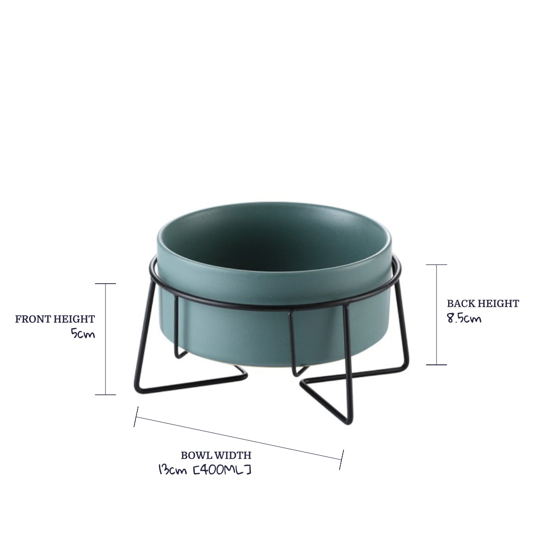 measurements of a pet bowl stand | ceramic pet bowl with stand | best raised cat bowls