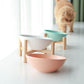 cat bowl with wooden stand in 3 colours| cat bowl stand | pet bowl stand 