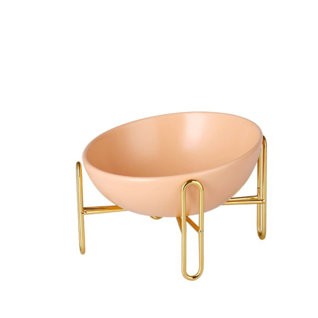 orange elevated tilted cat bowl | elevated pet bowls | tilted pet bowls