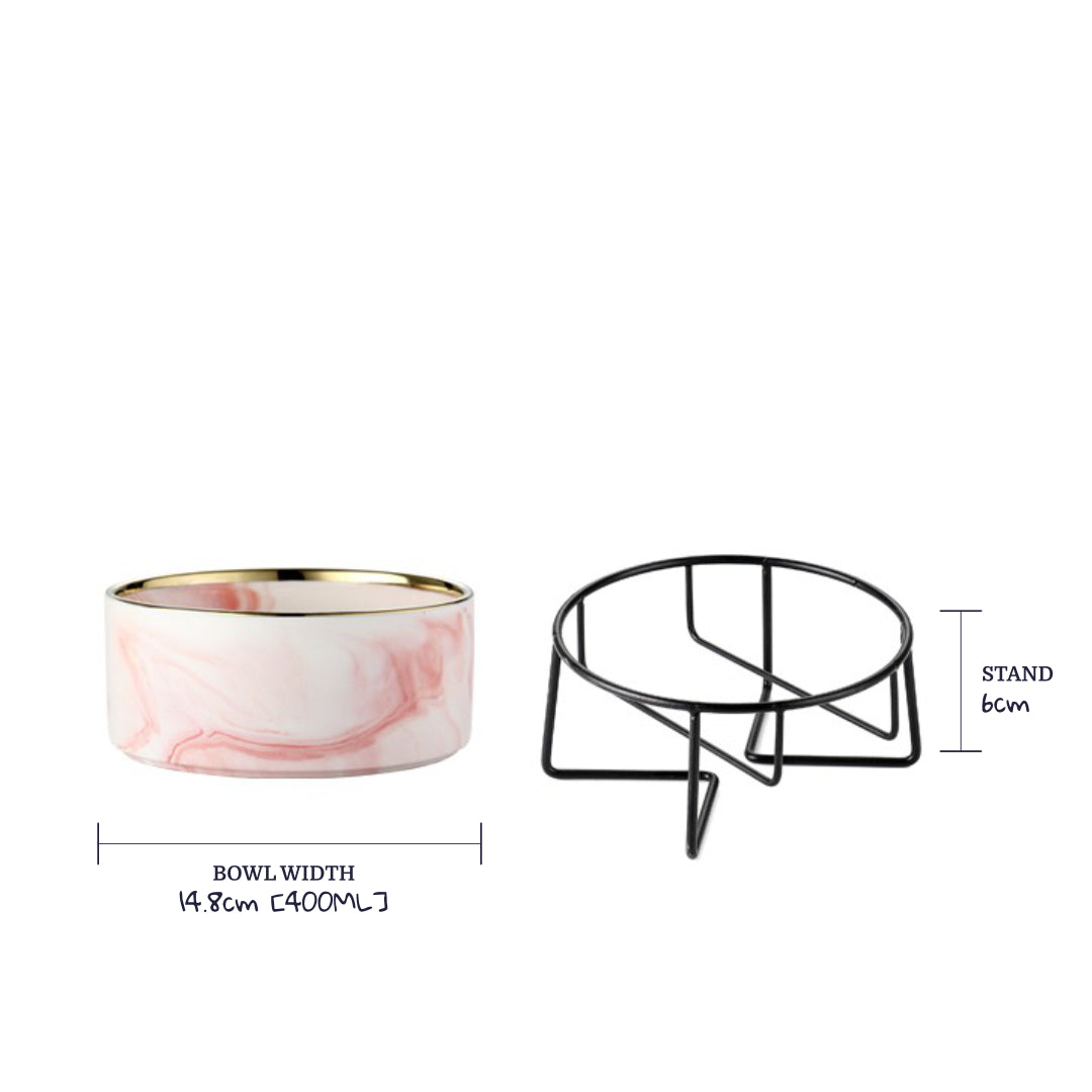 measurements of a marble pet bowl | cat bowl stand | pet bowl stand | ceramic bowls for cat