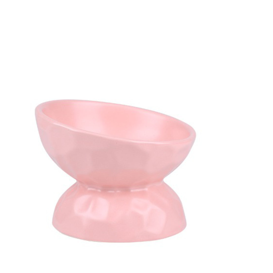 pink ceramic bowl for cats | best raised cat bowl | ceramic pet bowl 