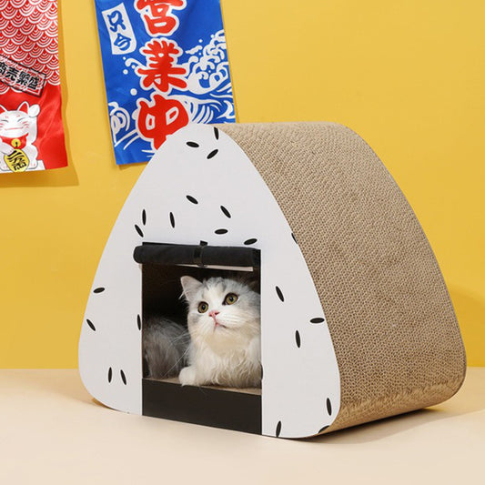 cat house with bed | cardboard cat scratcher