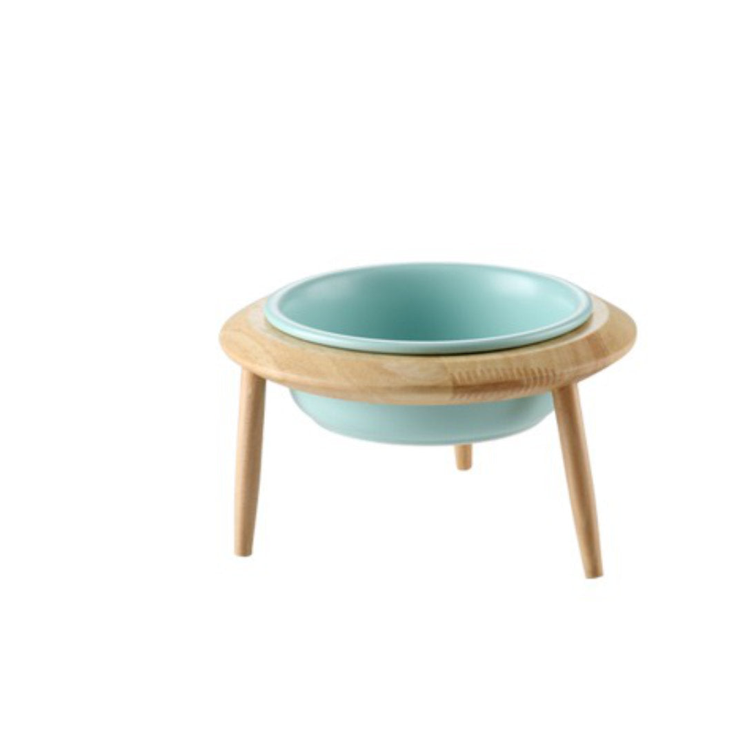 ceramic cat bowl, ceramic pet bowl, elevated pet bowl, pet bowl with stand, cat bowl, blue pet bowl